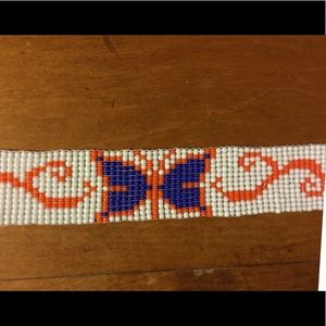 Beaded butterfly bracelet with 2 in extension